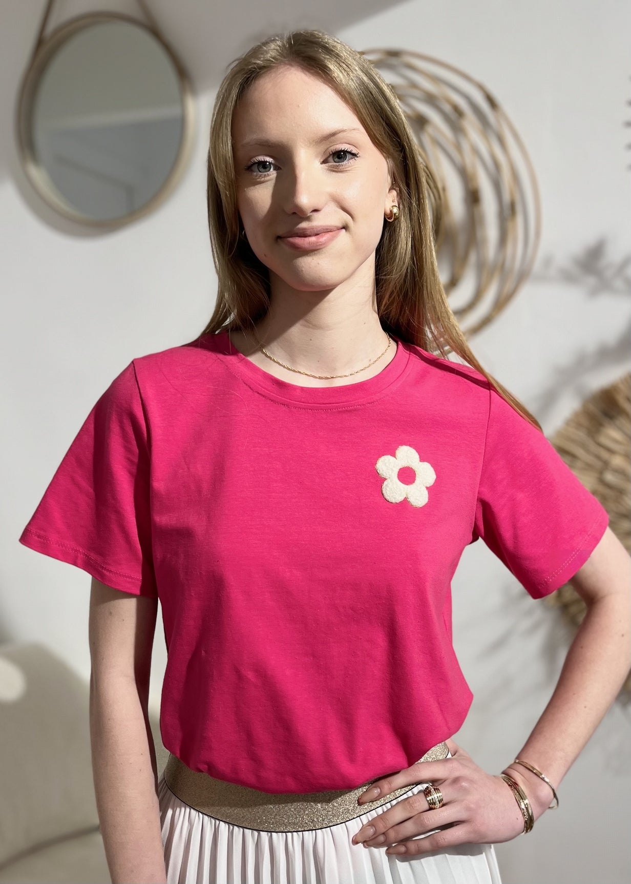 Tee-shirt flower FRAMBOISE