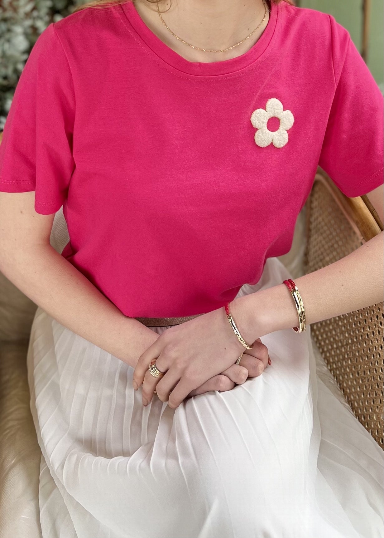 Tee-shirt flower FRAMBOISE