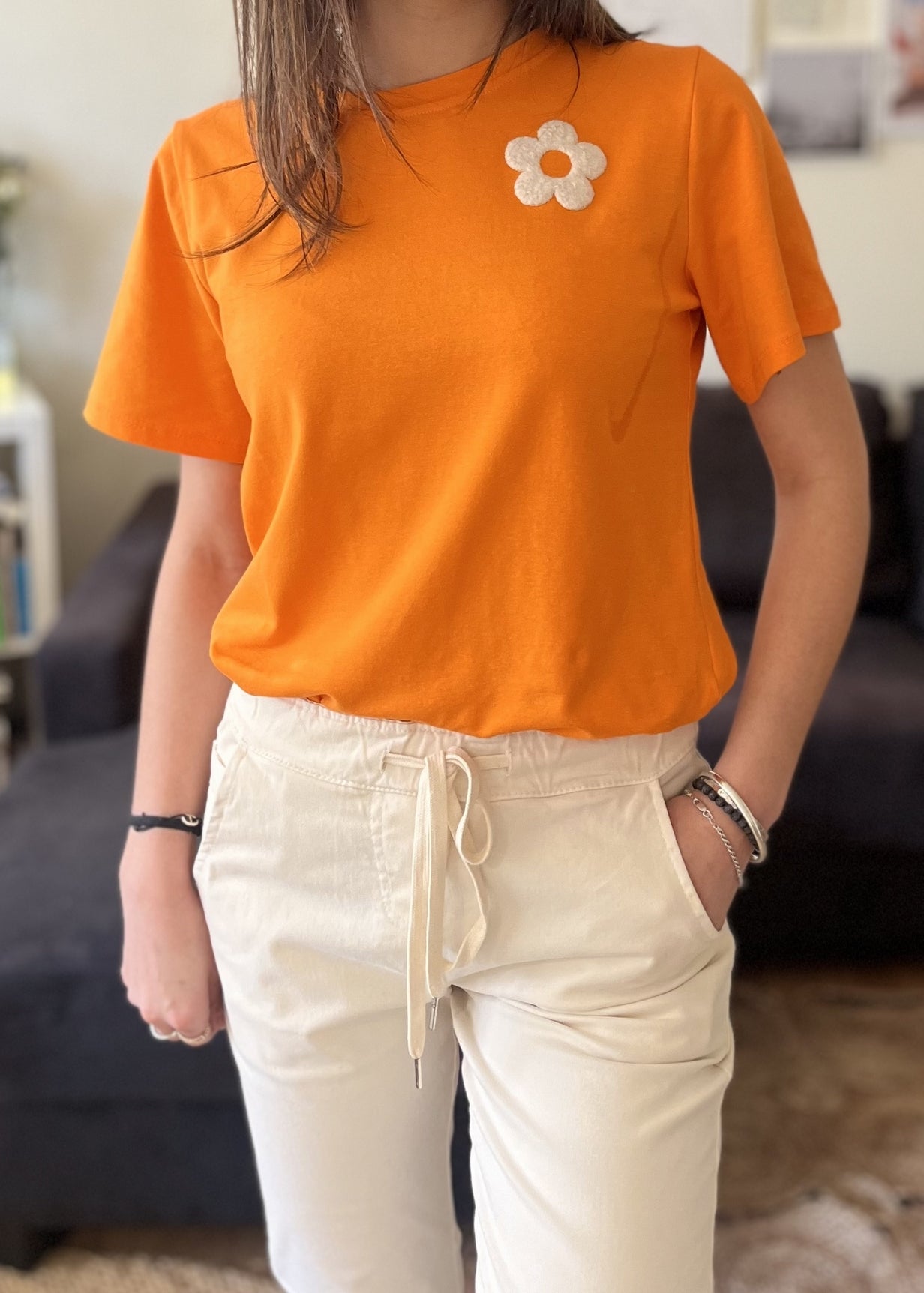 Tee-shirt flower ORANGE