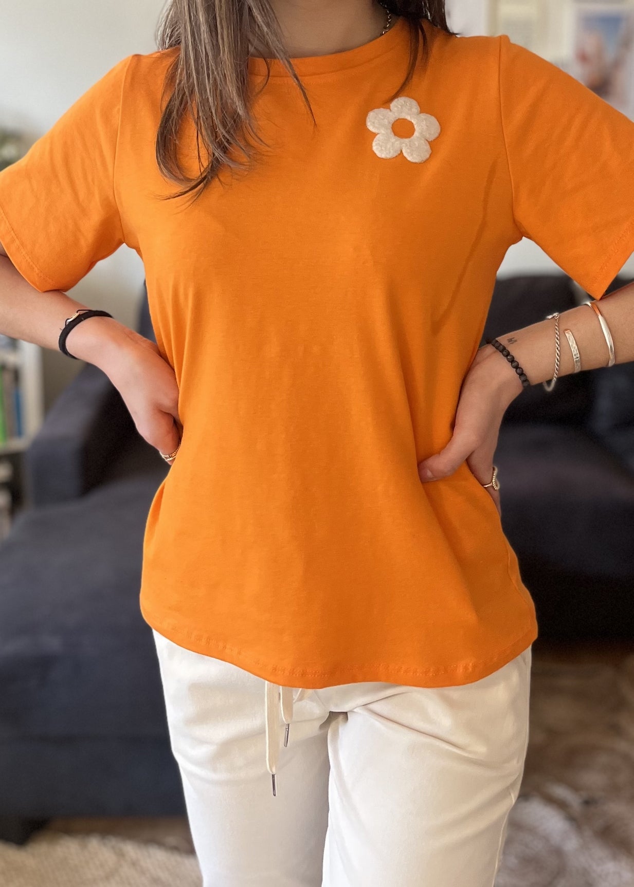 Tee-shirt flower ORANGE