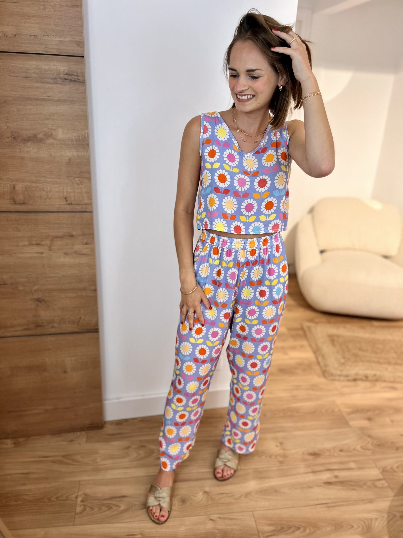 Top fleuri en viscose Solène MARGUERITE JEAN