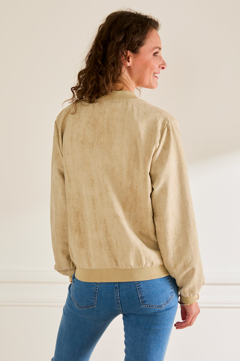Veste bomber beige zippée TAUPE