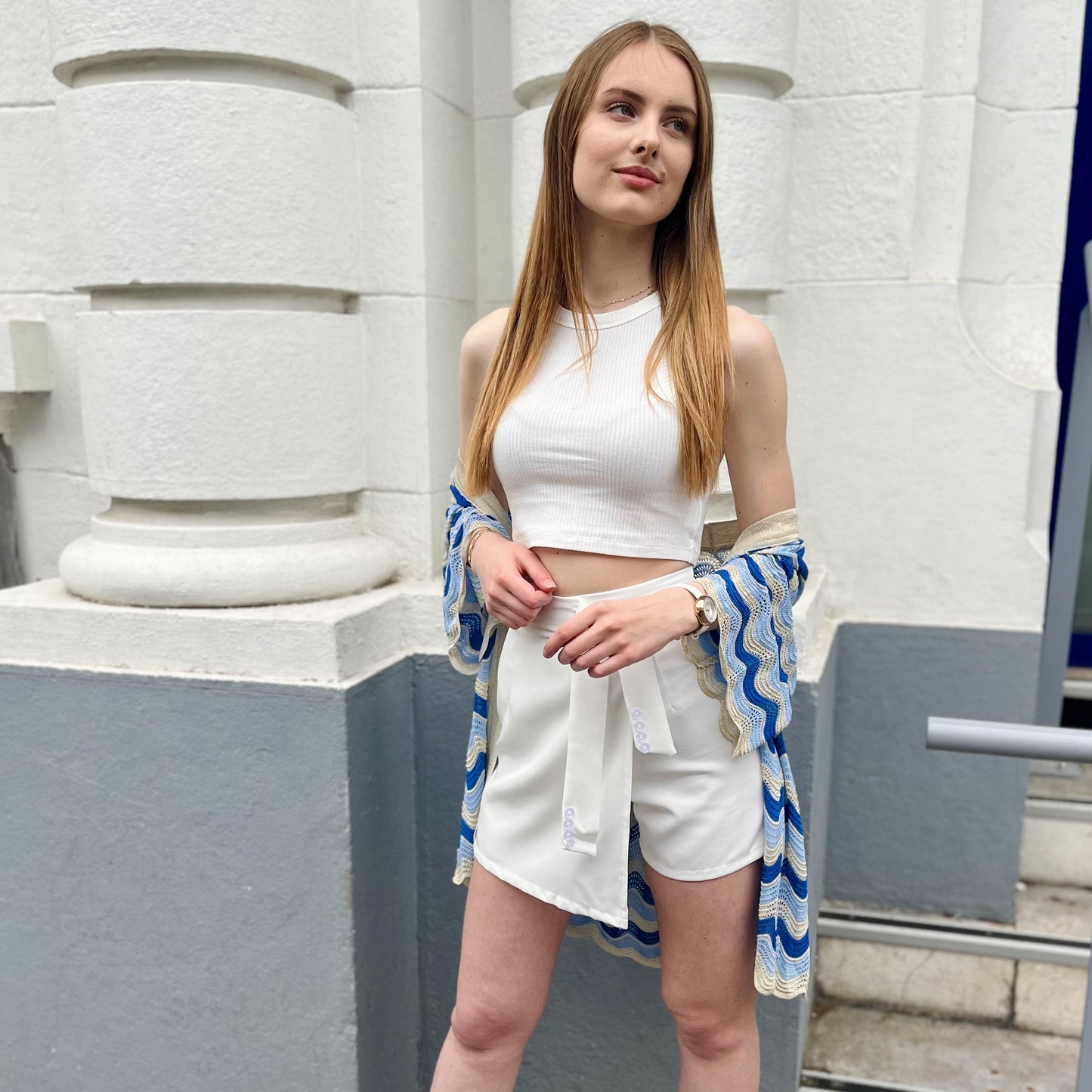 Kimono ajouré BLEU
