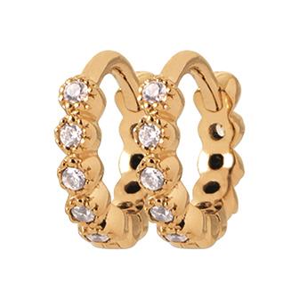 Mini - creoles plaque or & brillants