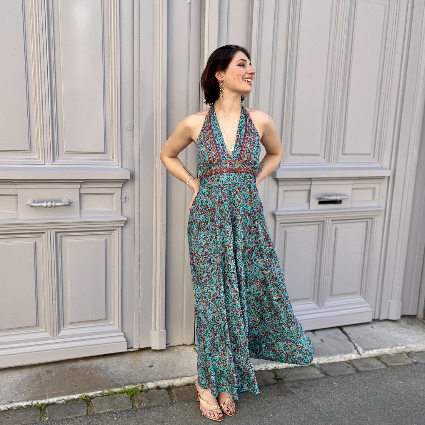 Robe longue décolleté NOIR