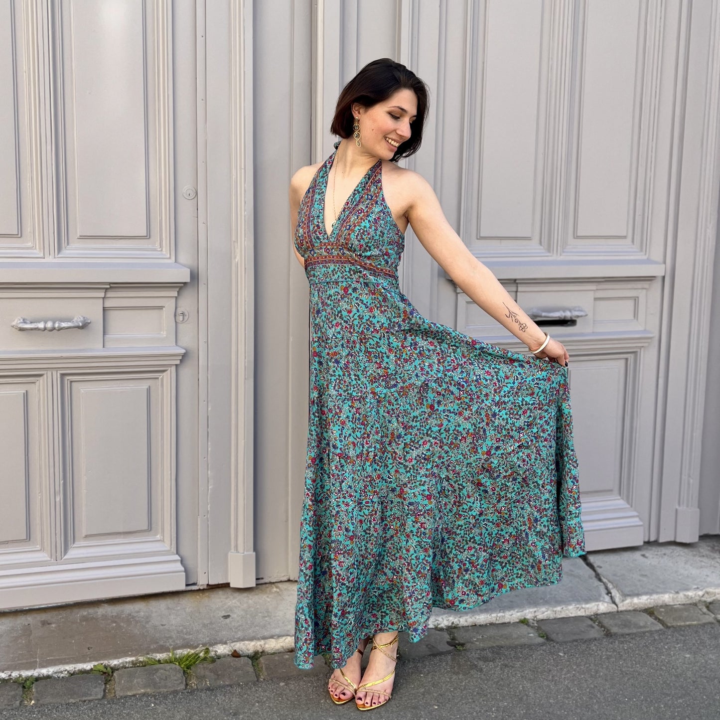 Robe longue décolleté NOIR