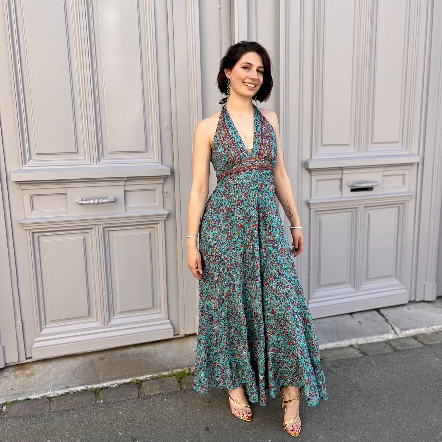 Robe longue décolleté NOIR