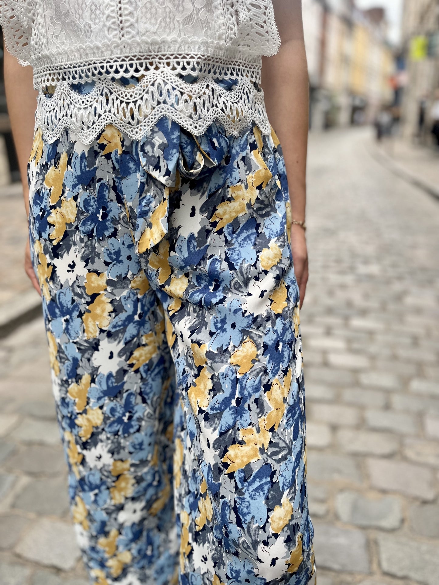 Pantalon fluide imprimé BLEU