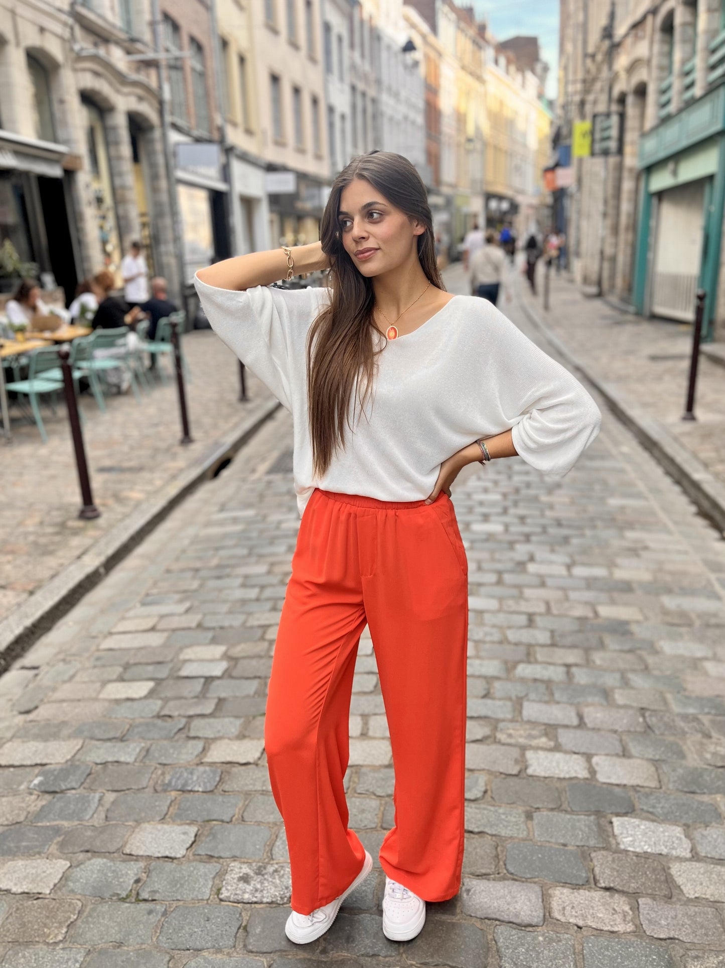 Pull manches chauve-souris BLANC