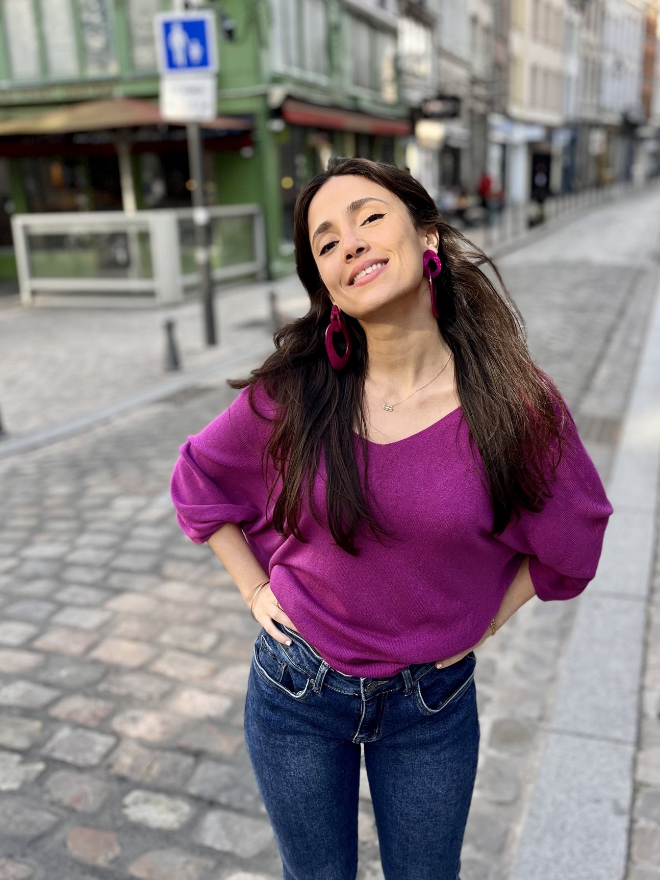 Pull manches chauve-souris MAUVE