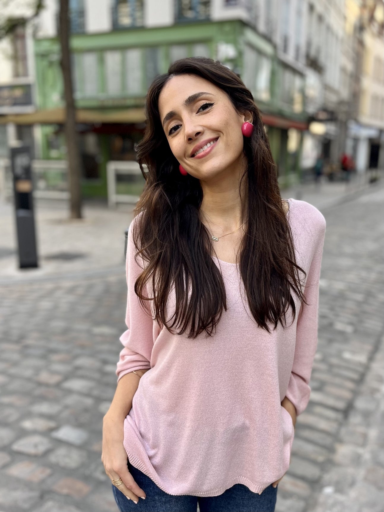 Pull manches chauve-souris ROSE