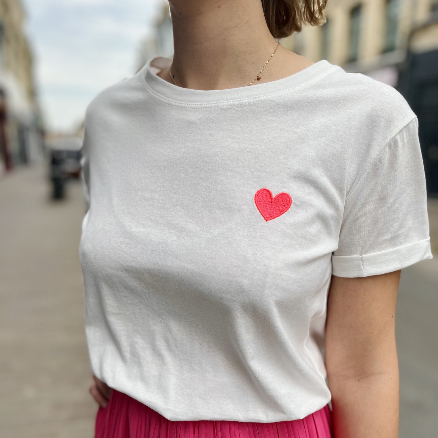Tee shirt BLANC COEUR FRAMB