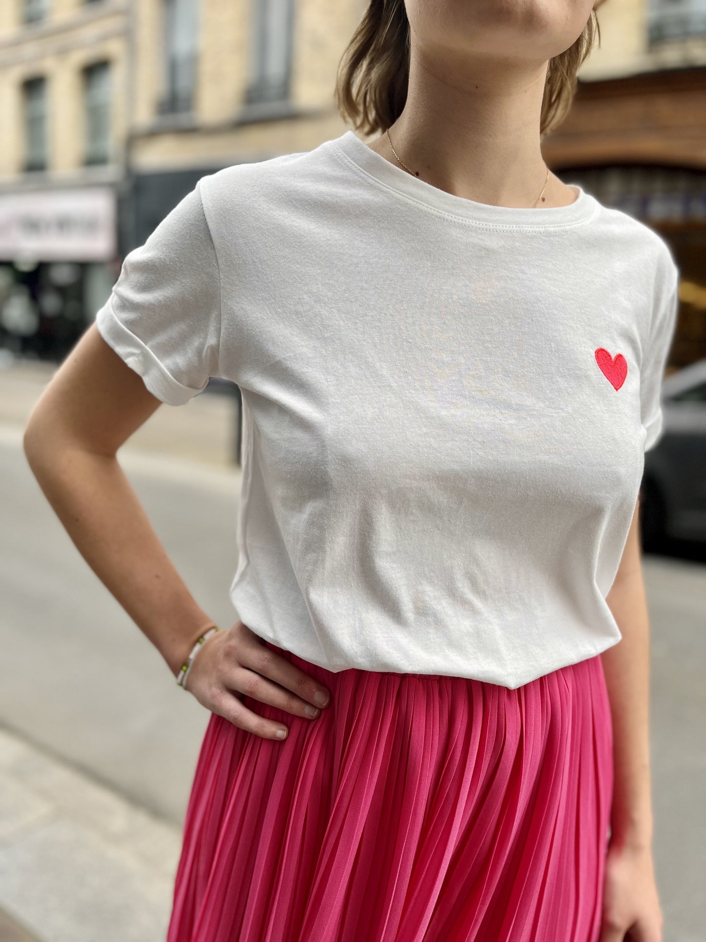 Tee shirt BLANC COEUR FRAMB