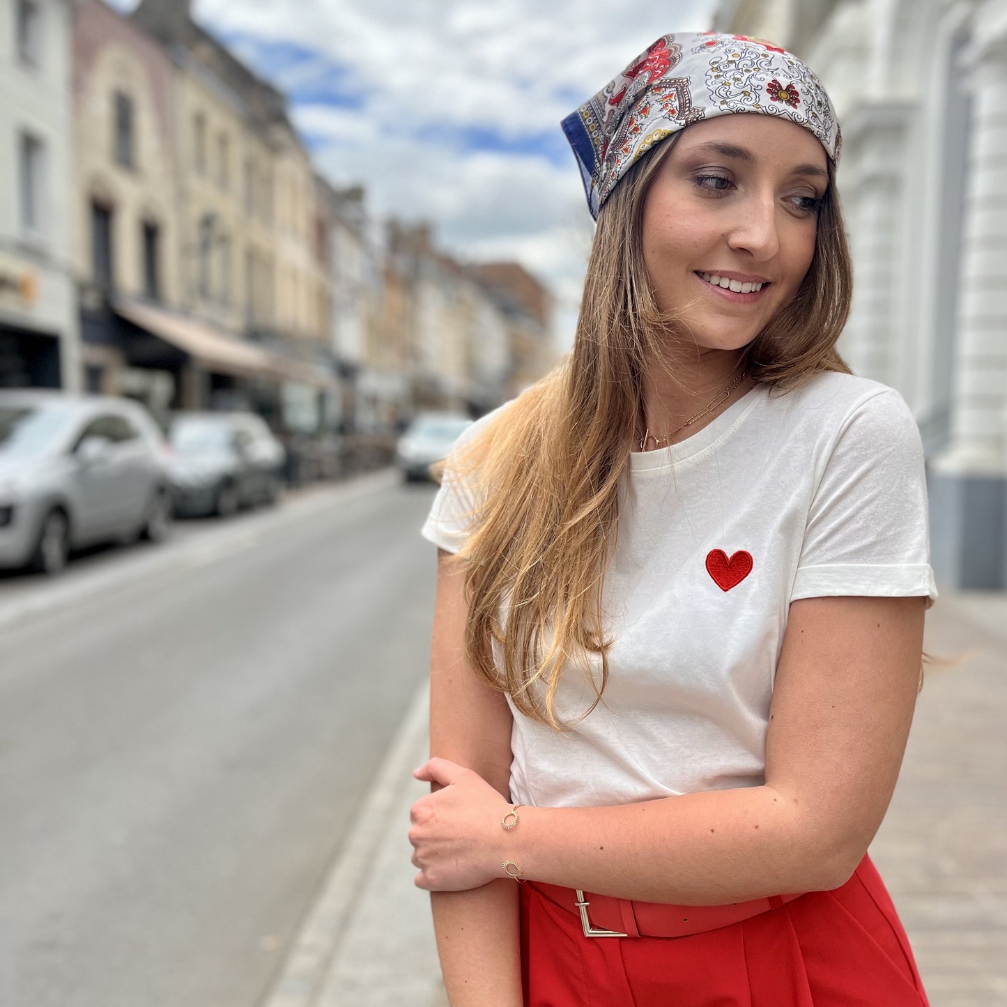Tee shirt BLANC COEUR ROUGE