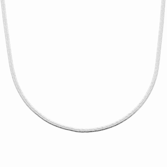 Collier argent rhodie cisele