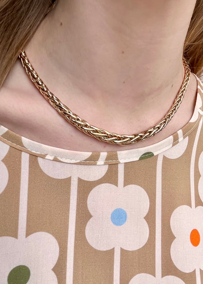 Collier plaqué or - maille palmier