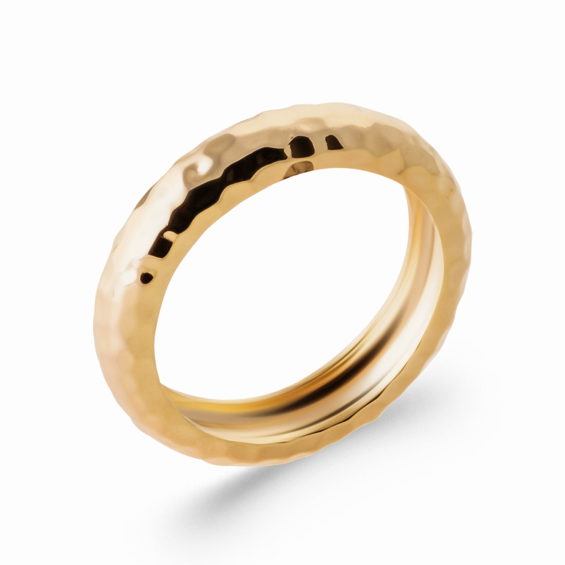 Bague martelée plaqué or 