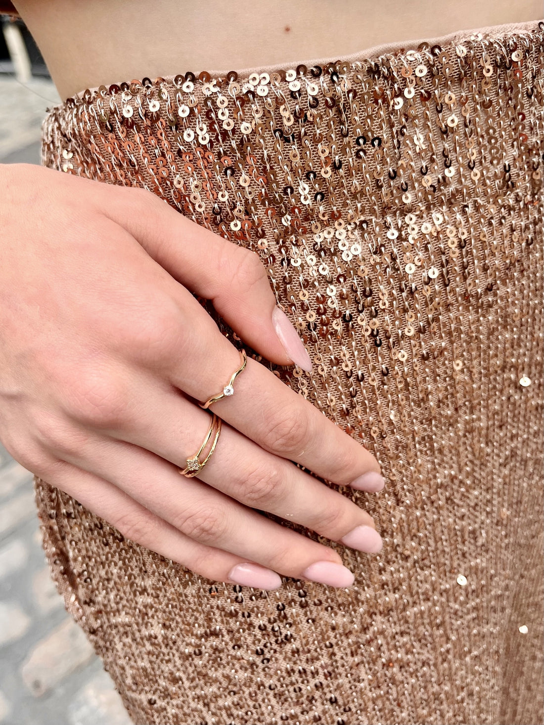 Bague plaqué or &amp; brillants 