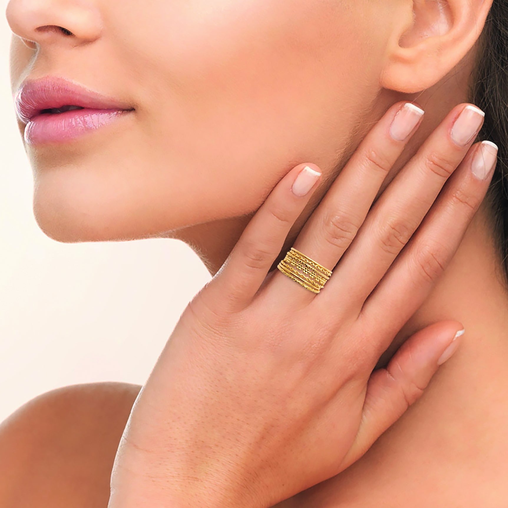 Bague semainier plaqué or 