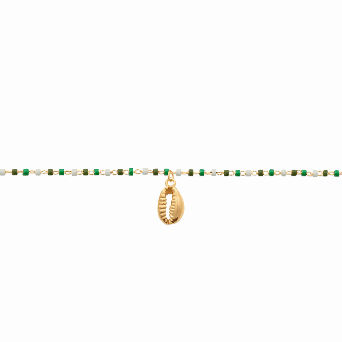 Bracelet de cheville plaque or Perles miyuki 