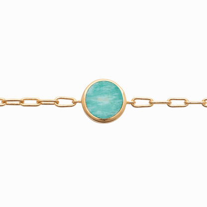 Bracelet plaqué or amazonite 