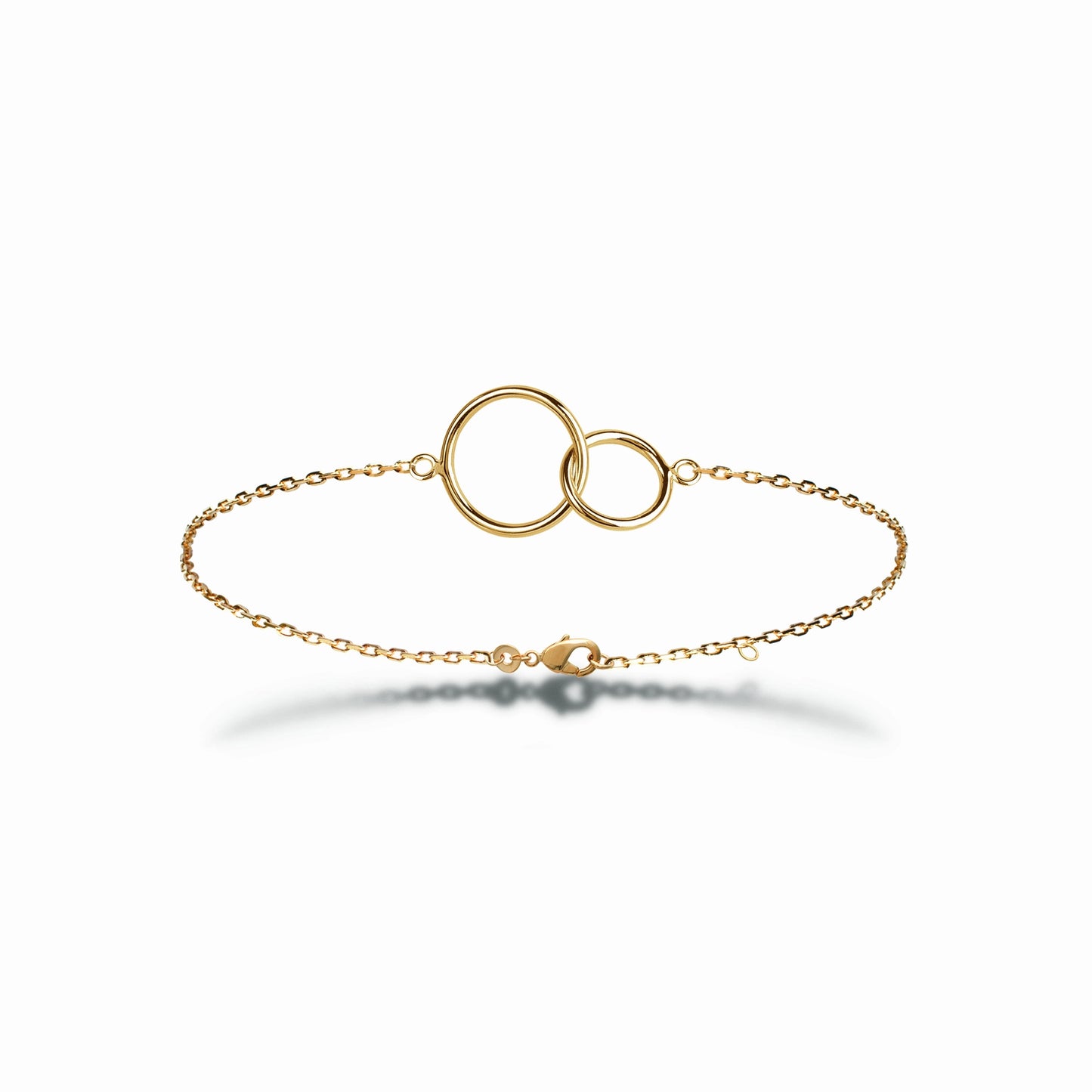 Bracelet plaqué or & anneaux enlacés 
