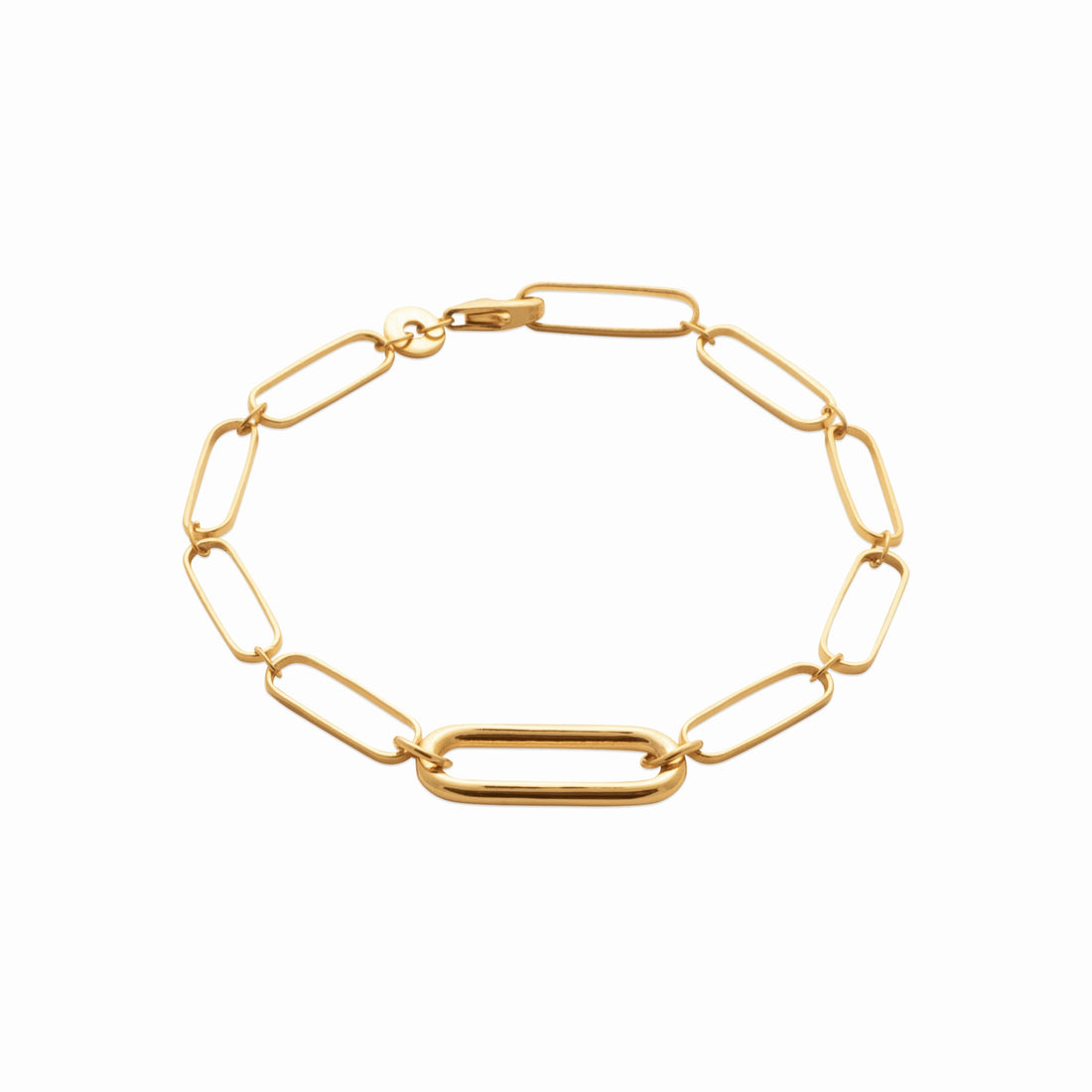 Bracelet plaqué or & maille trombone