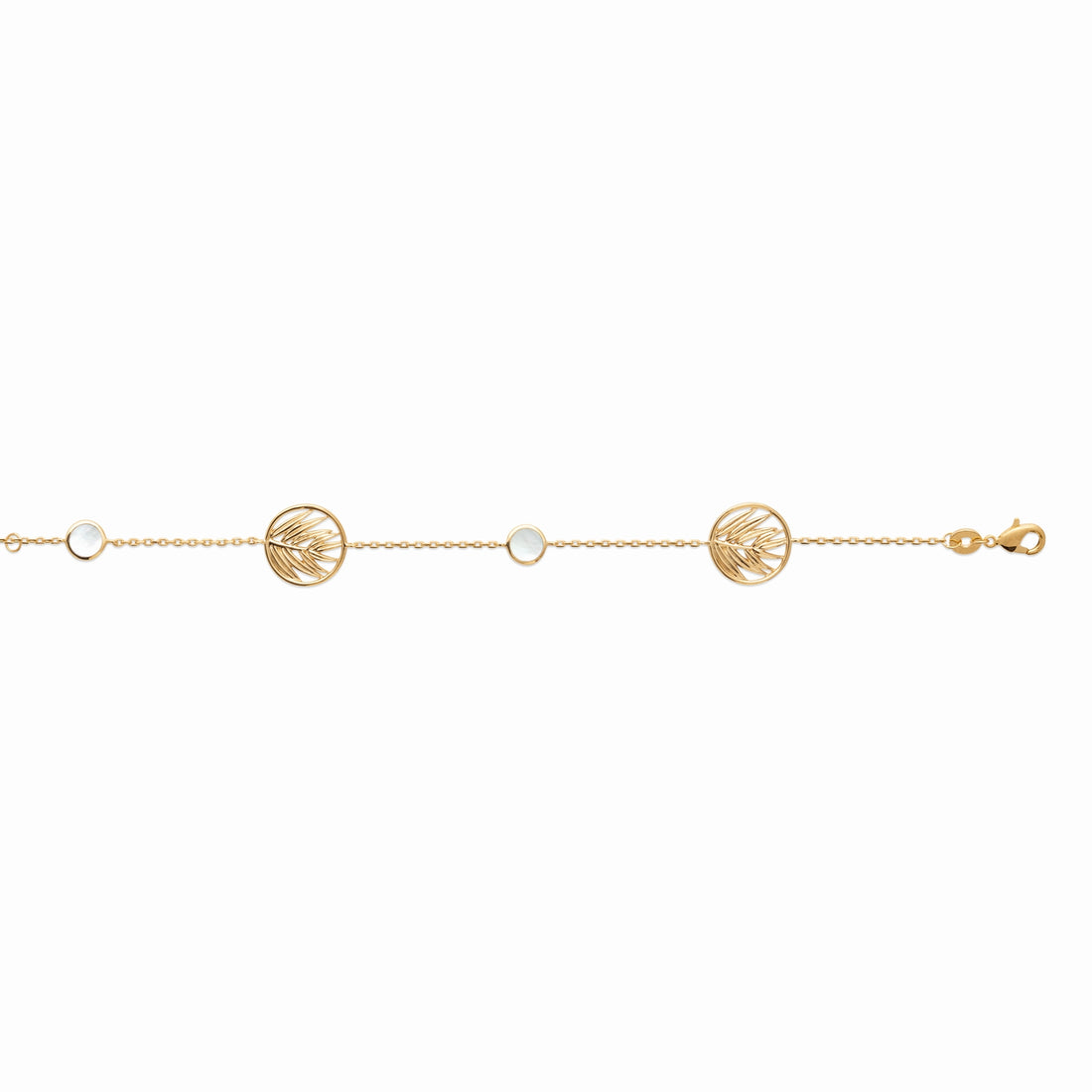 Bracelet plaqué or &amp; nacre naturelle 