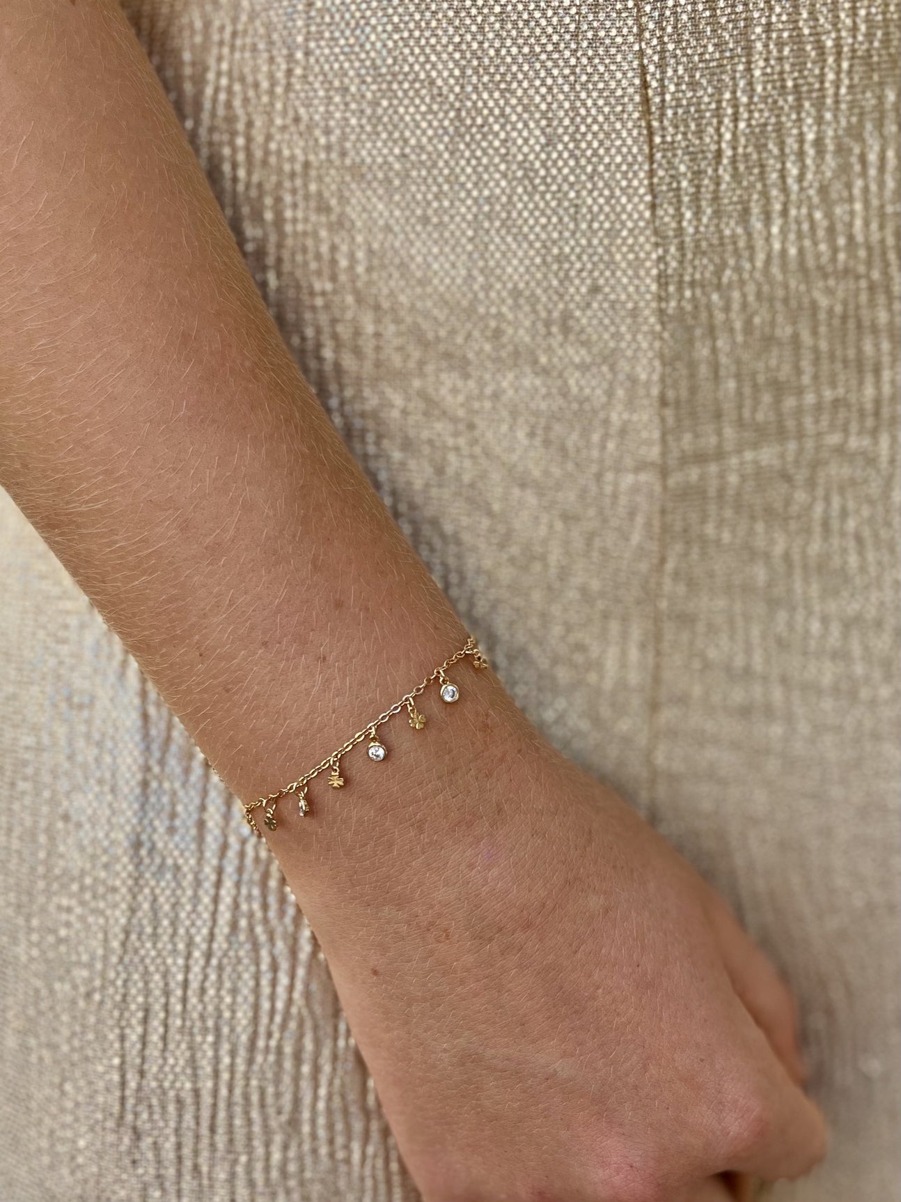 Bracelet plaqué or & pampilles 