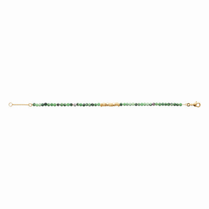 Bracelet plaqué or & rubis zoisite 