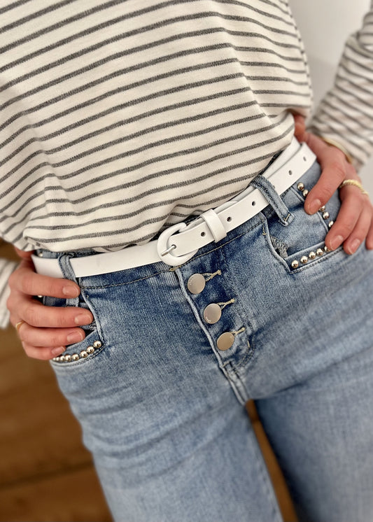 Ceinture virginie 2cm BLANC