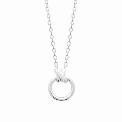 Collier argent rhodié & brillants 
