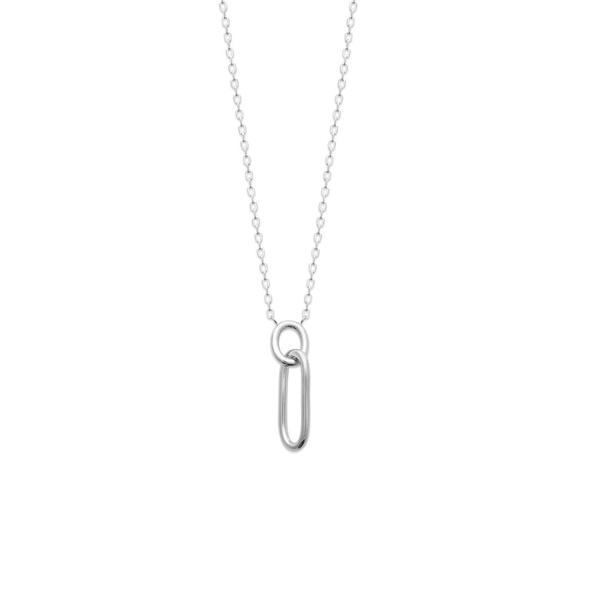 Collier argent rhodié & brillants 