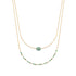 Collier double plaqué or & pierre naturelle aventurine 