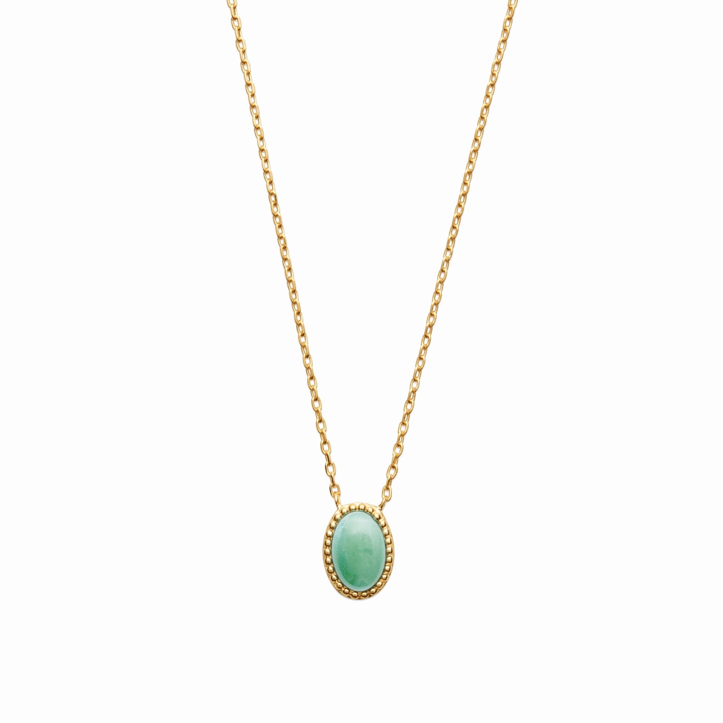 Collier plaqué or aventurine 