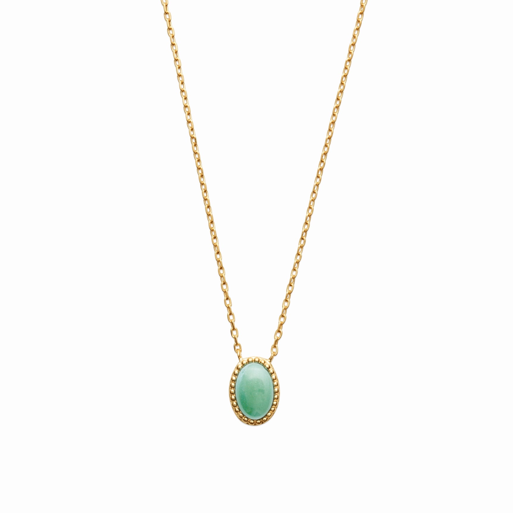 Collier plaqué or aventurine 