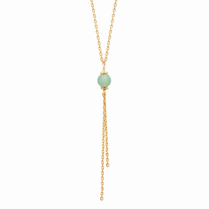 Collier plaque or aventurine 