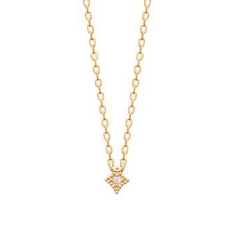 Collier plaque or &amp; brillants 