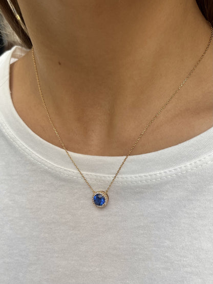 Collier plaqué or et zirconium 