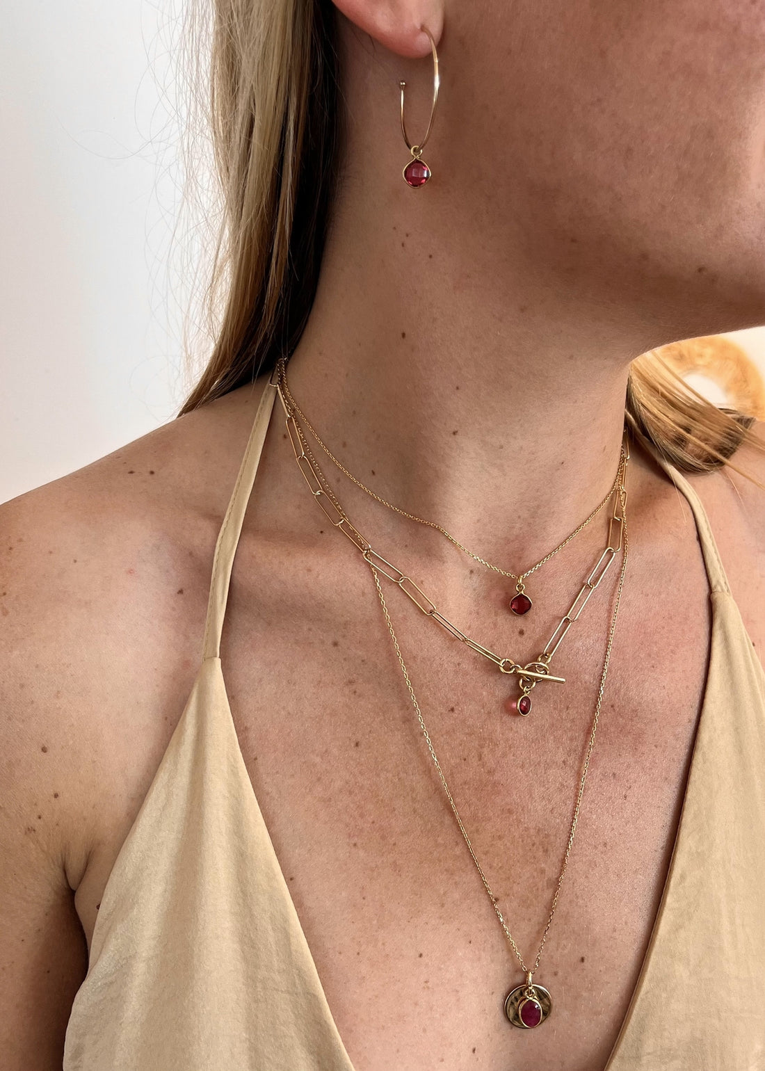 Collier plaqué or julie 12 CALCEDOINE