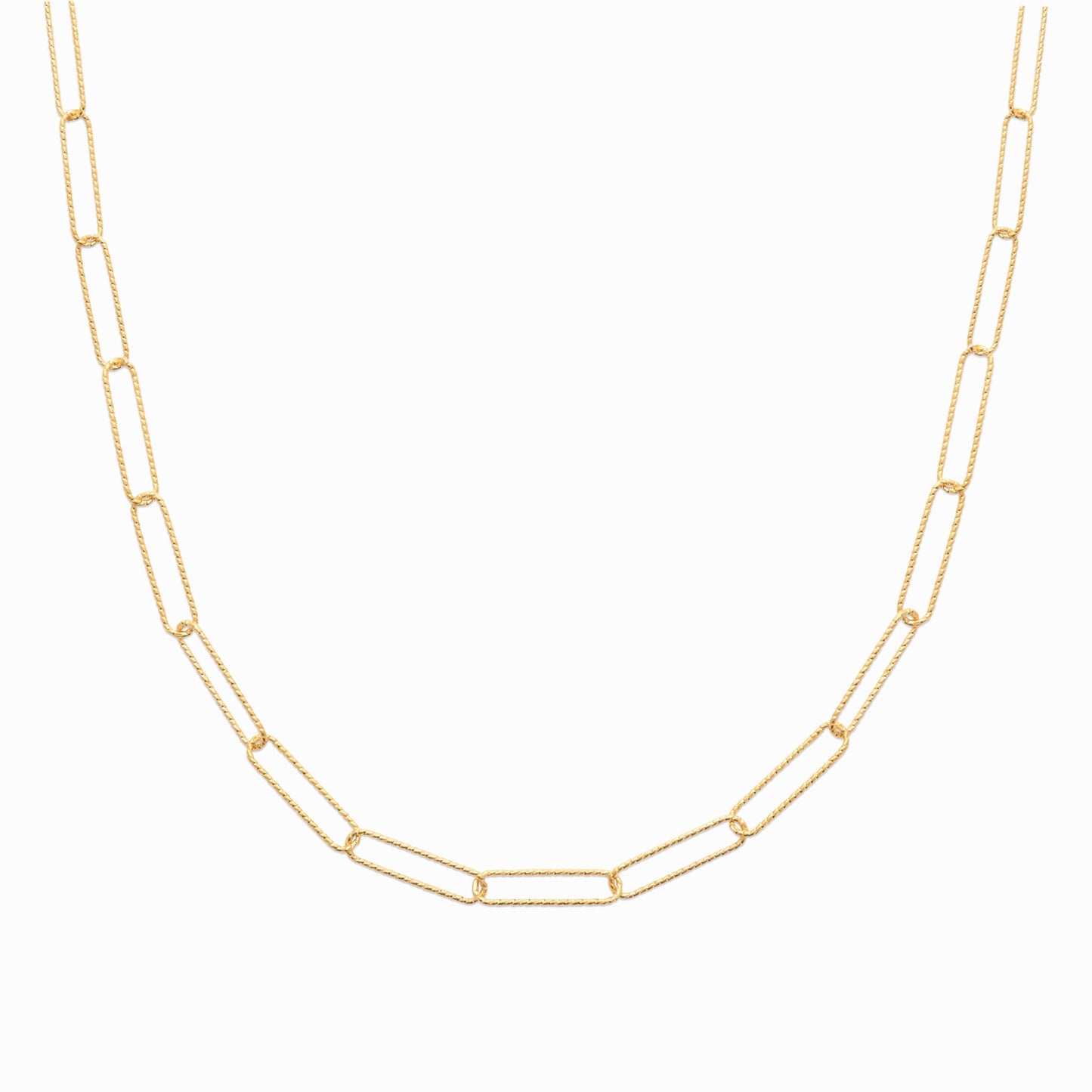 Collier plaqué or & maille trombone 