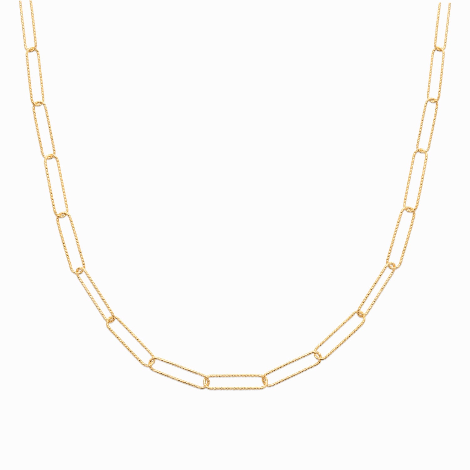 Collier plaqué or &amp; maille trombone 
