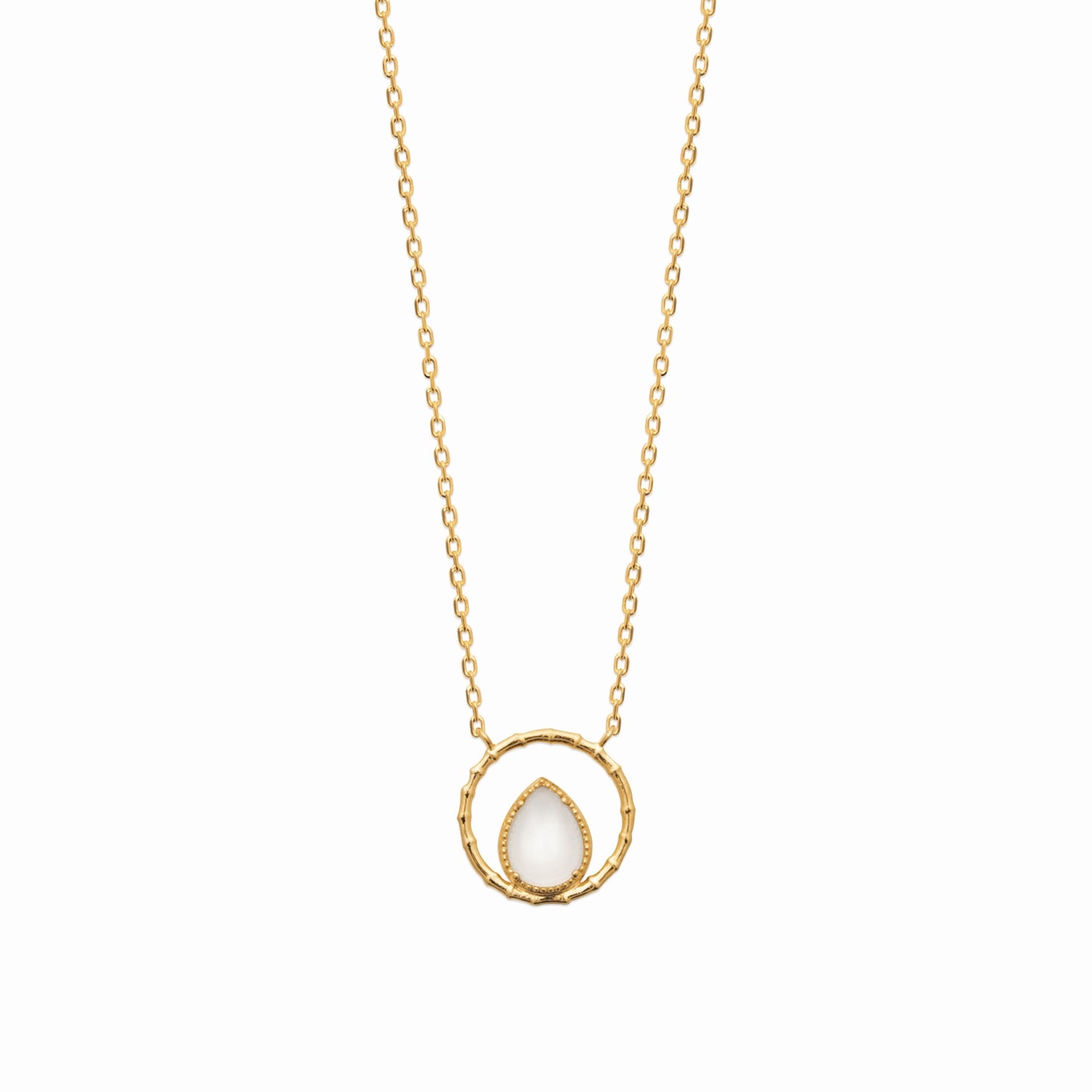 Collier plaqué or & pierre de lune 