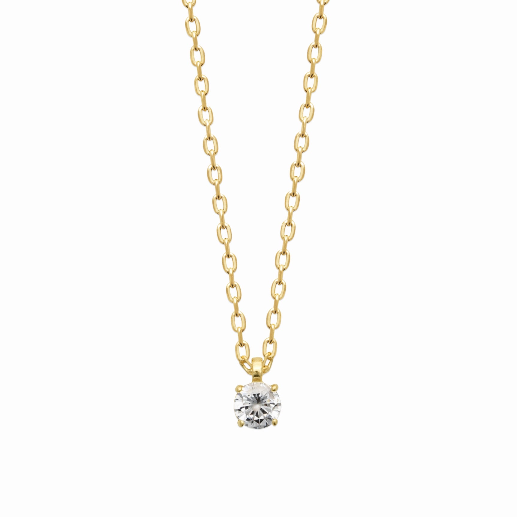 Collier solitaire plaqué or 