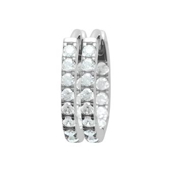 Créoles argent rhodié &amp; brillants 