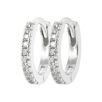 Créoles argent rhodié & brillants 
