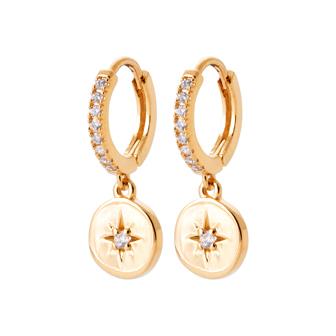 Creoles plaque or & brillants 