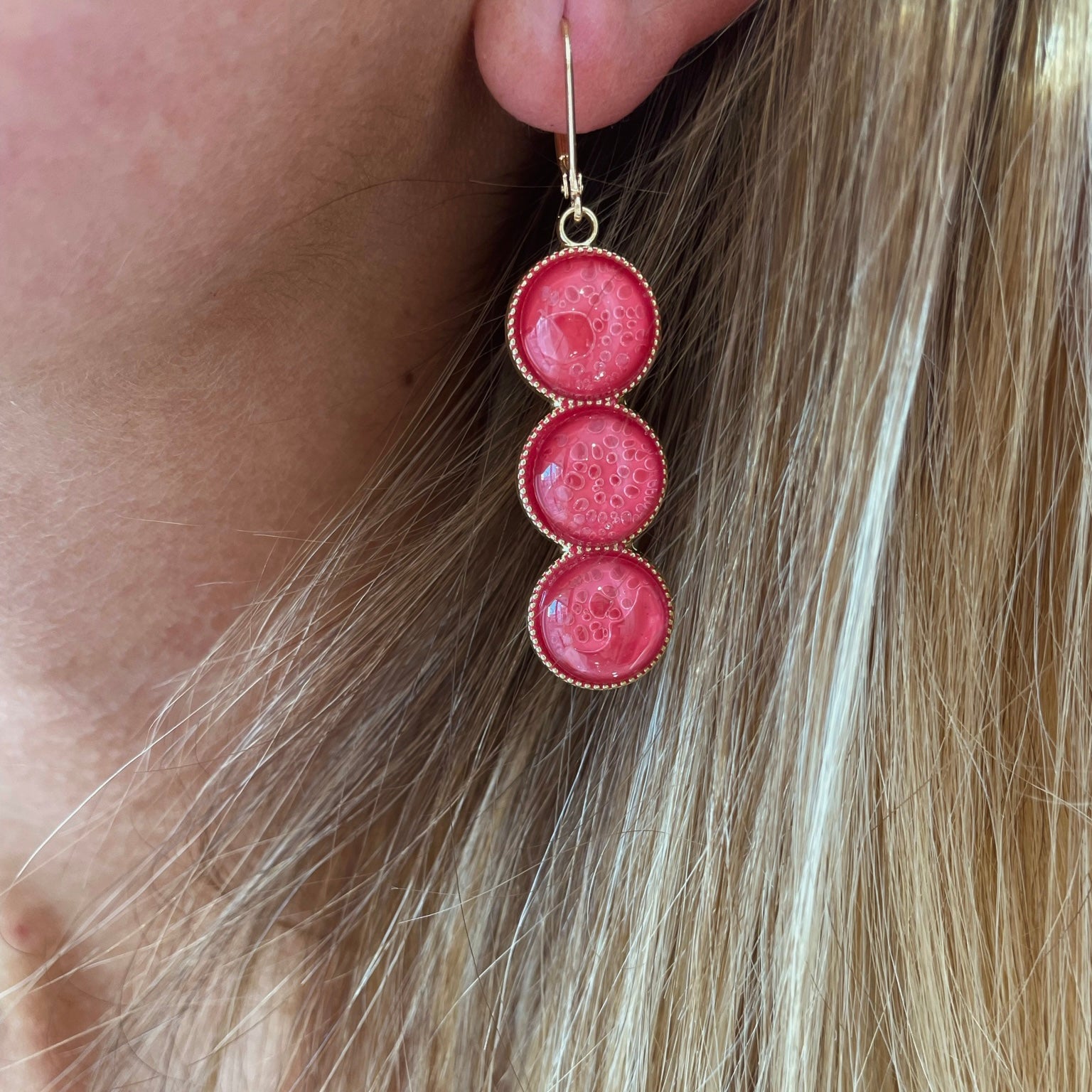 Dormeuses dorées petit modèle Fionna FRAMBOISE
