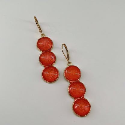 Dormeuses dorées petit modèle Fionna ORANGE
