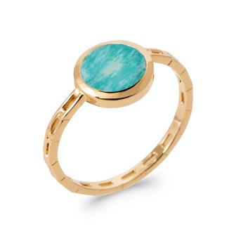 Bague amazonite plaqué or 